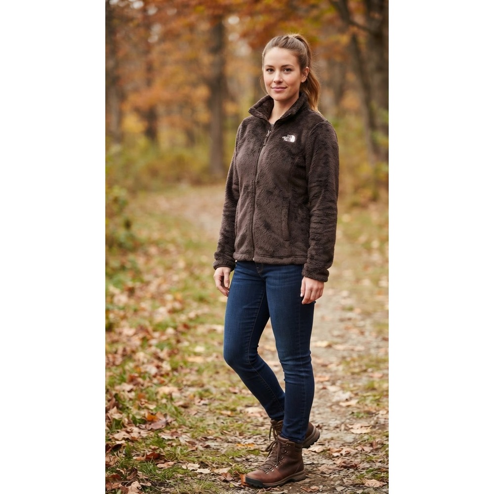The North Face Osito 2 Full Zip Fleece Jacket Brown Womens Small S